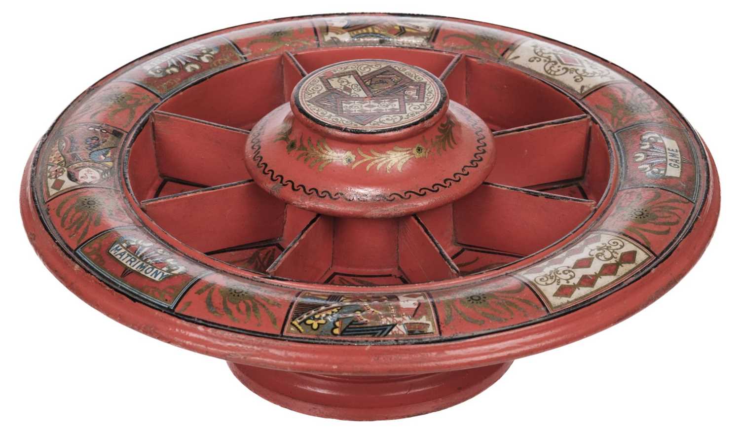 Lot 541 - Table Game. Pope Joan, revolving staking board, 19th century