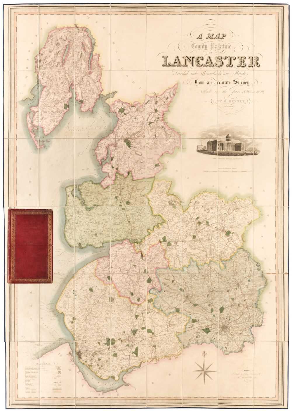 Lot 139 - Lancashire. Hennet (G.). A Map of the County Palatine of Lancaster, 1830