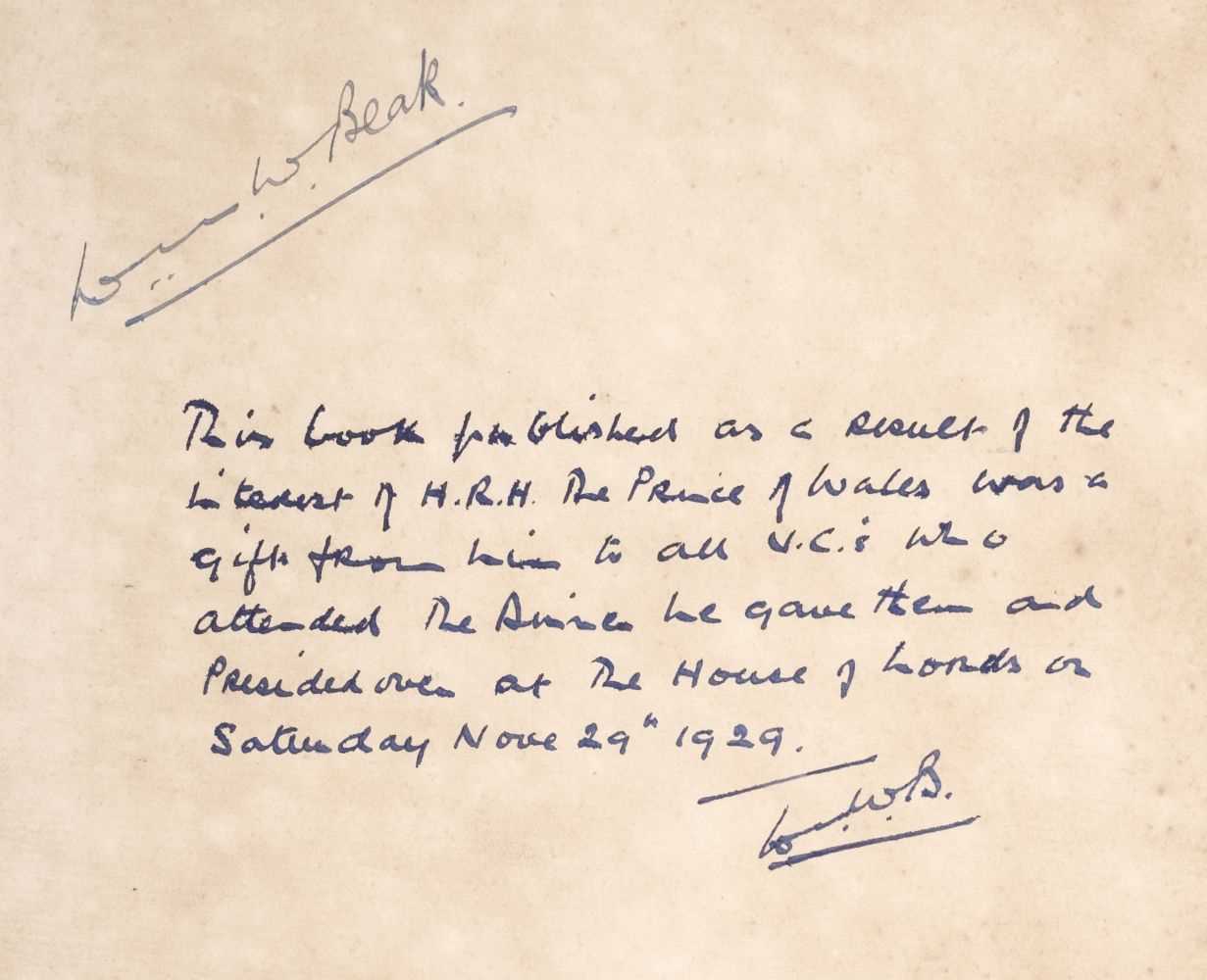 Lot 43 - Victoria Cross. The Legion Book signed and inscribed by Major General Daniel Beak V.C.