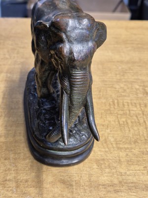 Lot 41 - Barye (Antoine-Louis, 1796-1875). Eléphant d'Asie (Asian Elephant), bronze