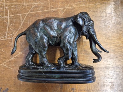 Lot 41 - Barye (Antoine-Louis, 1796-1875). Eléphant d'Asie (Asian Elephant), bronze