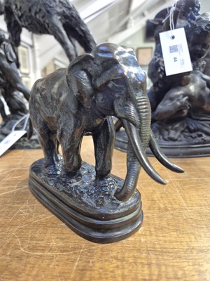 Lot 41 - Barye (Antoine-Louis, 1796-1875). Eléphant d'Asie (Asian Elephant), bronze