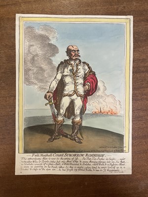 Lot 111 - Gillray (James). Field-Marshall Count Suwarrow - Romoniskoy, 1799