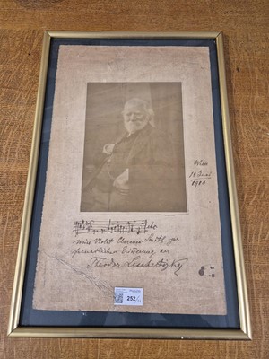 Lot 252 - Leschetizky (Theodor, 1830-1915). Portrait photograph..., and others