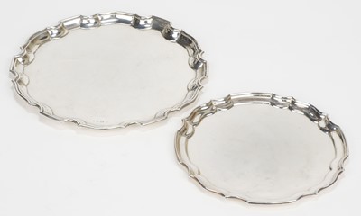 Lot 772 - Salvers. A George V silver salver by JS, Birmingham 1930 plus another