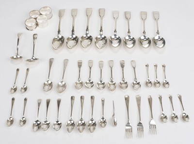 Lot 757 - Flatware. A collection of 8 Victorian silver serving spoons