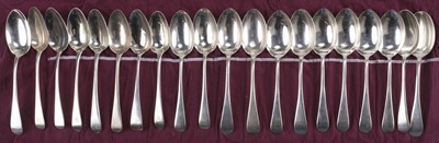 Lot 780 - Spoons. A collection of silver dessert spoons, including 6 dessert spoons by Viner's Ltd...
