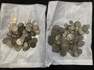Lot 821 - Silver Coins. A collection of pre 1920 and 1947 silver coins (approximately 1065g)