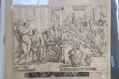 Lot 41 - Spanish School. Plato's Symposium, after Pietro Testa, pen & ink, late 17th/early 18th c.