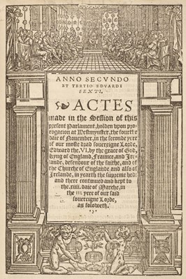Lot 265 - Eleven statutes from the reigns of Edward VI and Elizabeth I, 1548-1597