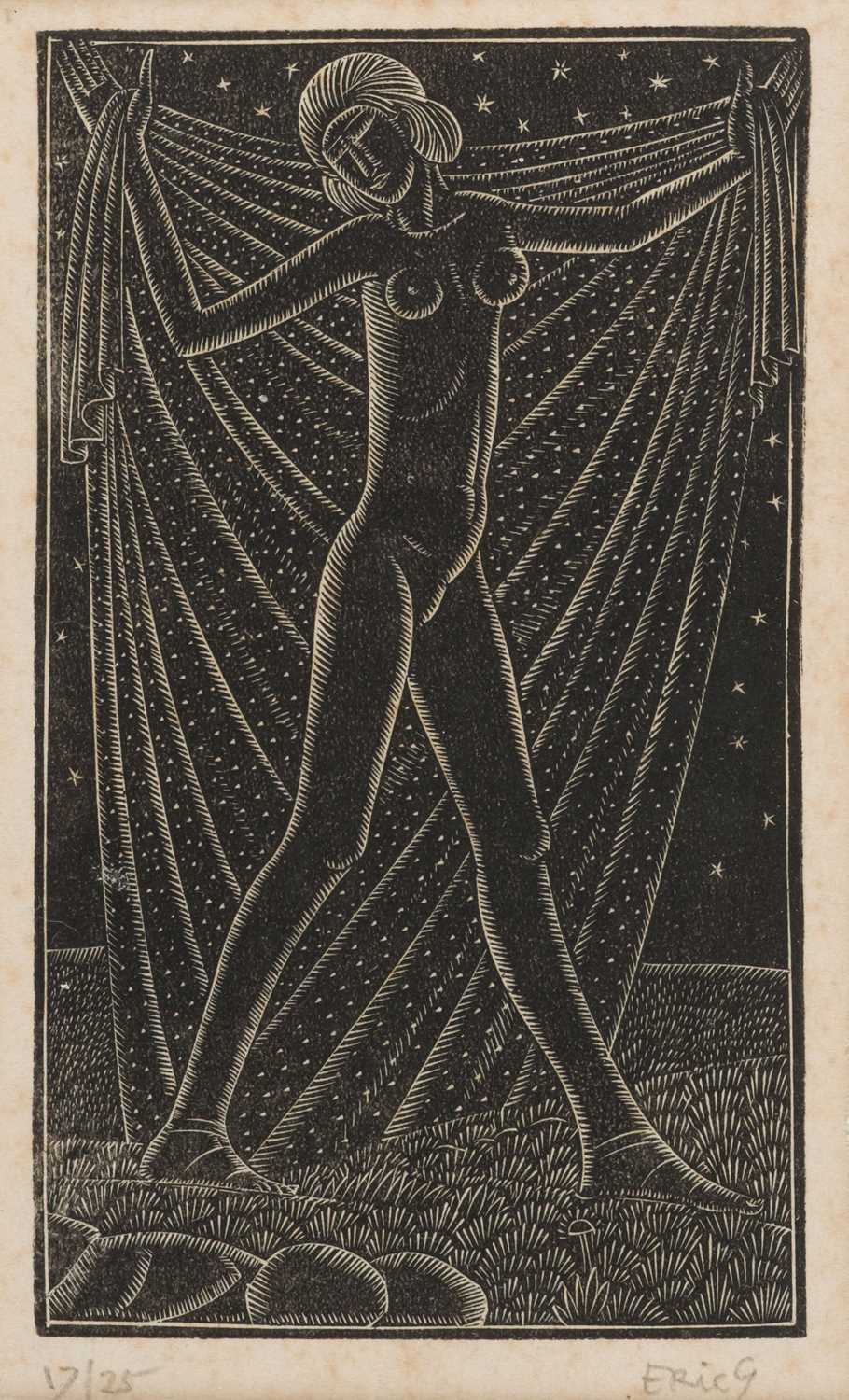 Lot 216 - Gill (Eric, 1882-1940). Naked Girl with Cloak, 1924