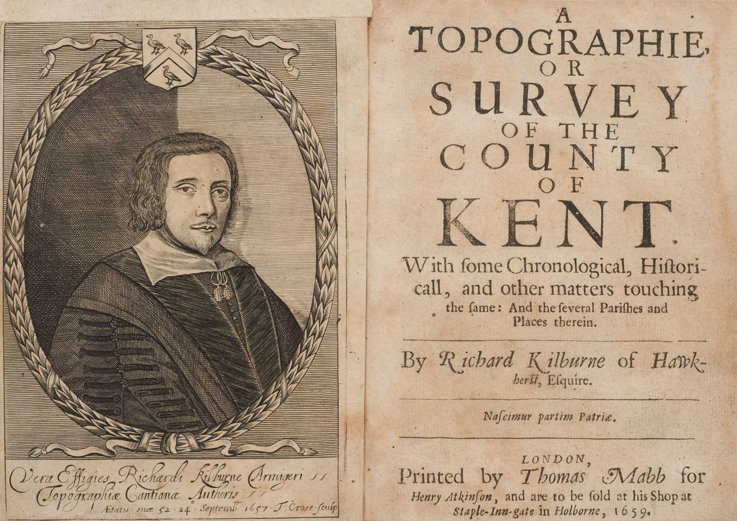 Lot 76 - Kilburne (Richard). A Topographie, or Survey of the county of Kent, 1659