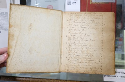 Lot 209 - Blencowe (Anne, née Wallis; 1656-1718), Manuscript Cookery Receipts Book of Lady Anne Blencowe