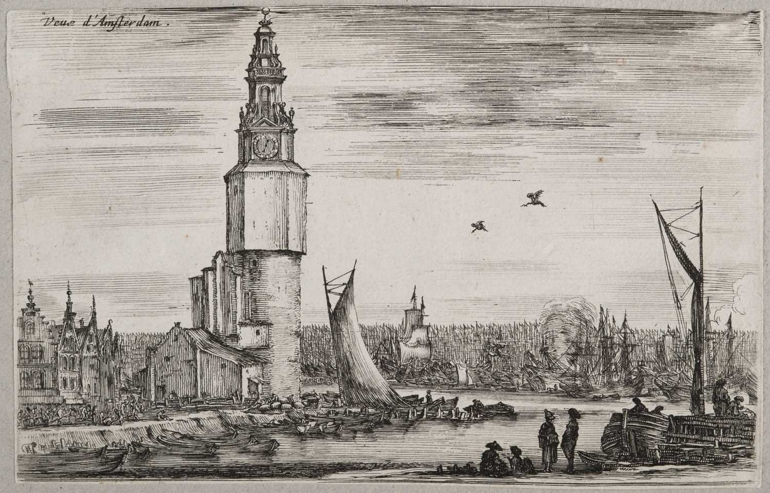 Lot 37 - Della Bella (Stefano, 1610-1664). Veue d'Amsterdam & Tour de Calais, 1654