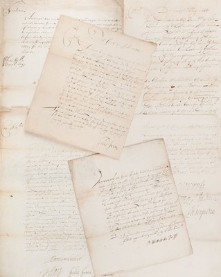 Lot 356 - English Civil War documents. A collection of 6 documents relating to the Navy, 1643-1652