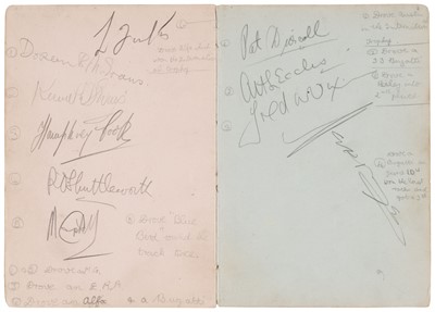 Lot 325 - Motor Racing & Motorcycling Autographs. A pair of albums, Brooklands, 1930s