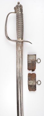 Lot 535 - Sword. A George III silver "dog head" sword belonging to W. Townsend, circa 1790