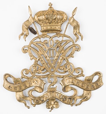 Lot 437 - Irish Lancers. A Victorian sabretache badge of the 2nd Queen's Own Irish Lancers, circa 1837
