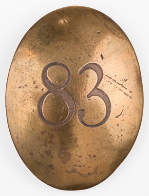 Lot 403 - County of Dublin. A Victorian or earlier brass cross belt plate of the 83rd Foot