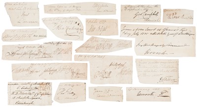 Lot 329 - Naval Autographs. A good collection of 28 ink signatures, early 19th c.