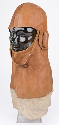 Lot 144 - Flying Helmet. A WWI Royal Flying Corps "cowl" pattern leather flying helmet