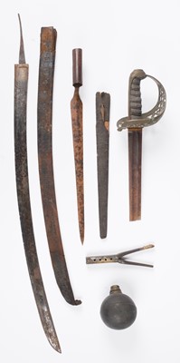 Lot 524 - Sword relic. An officer's sword belonging to Captain John Wade, Royal Marines, early 19th century
