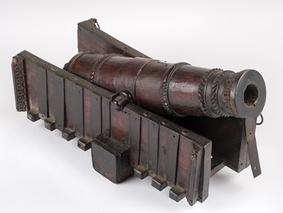 Lot 400 - Cannon. An Indian hardwood desktop cannon, 19th century