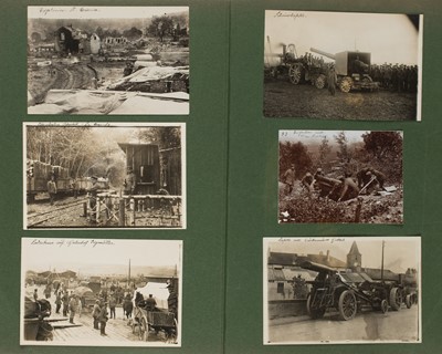 Lot 99 - WWI Photographs. A WWI German photograph album circa 1914-16