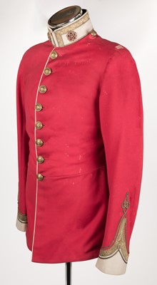 Lot 408 - East Lancashire Regiment. An Edwardian scarlet melton cloth tunic
