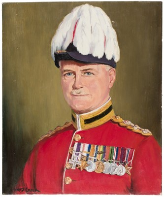Lot 80 - English School (20th century). Portrait of a retired officer, oil on canvas