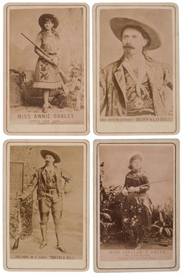 Lot 129 - Cody (William Frederick, ‘Buffalo Bill’). A pair of cartes de visite of Buffalo Bill, c. 1880s