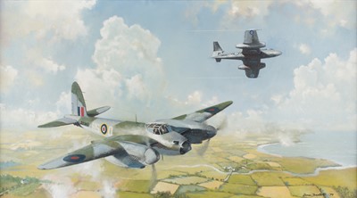 Lot 274 - Brereton (James). 'Over and Out', oil on canvas plus an aviation collection
