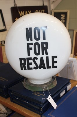Lot 358 - Motoring. A 1940s opaque glass petrol pump globe