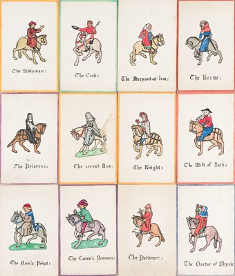 Lot 633 - Sandys (Winifred, 1875-1944). A group of 17 original watercolour postcards of Canterbury Tales characters