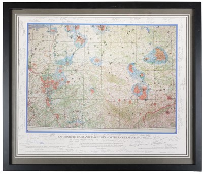 Lot 316 - RAF Bomber Command Targets in Northern Germany, 1942-45. Half size facsimile colour print