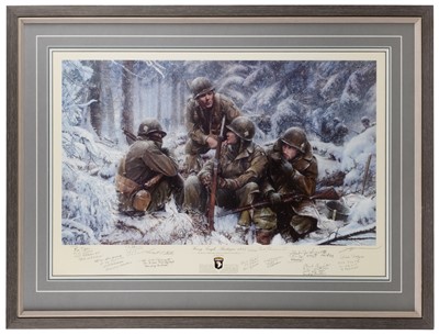 Lot 320 - Shaw (John. D.). Hang Tough, Bastogne 1944, limited edition colour print