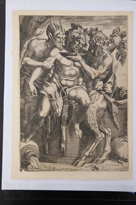 Lot 20 - Boyvin (René, circa 1525-1598 or 1625/26). Silenus with two Satyrs..., circa 1540-1560