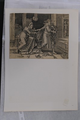 Lot 10 - Leyden (Lucas van, circa 1494-1533). Joseph escaping Potiphar's Wife, 1512
