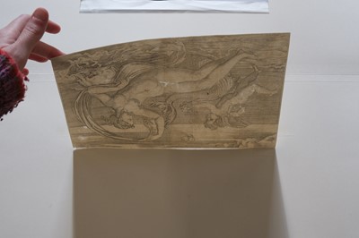 Lot 15 - Veneziano (Agostino, 1510-1536). Venus on a Dolphin, after Raphael, 1516, engraving