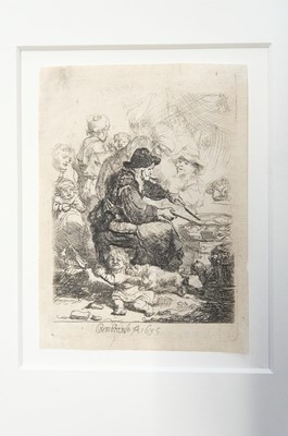 Lot 36 - Rembrandt (Harmensz. van Rijn, 1606-1669). The Pancake Woman, 1635, etching
