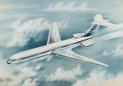 Lot 278 - Goulding (James[?]). B.O.A.C. VC10, watercolour and gouache