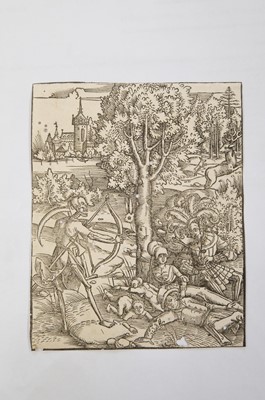 Lot 13 - Attributed to Hans Baldung Grien (1484/85-1545). Danse Macabre, circa 1514, woodcut