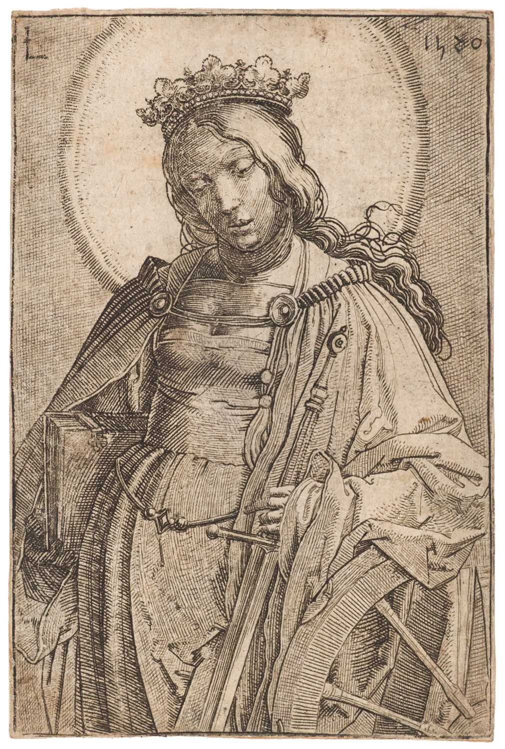 Lot 16 - Leyden (Lucas van, 1494-1533). Saint Catherine, 1520, engraving