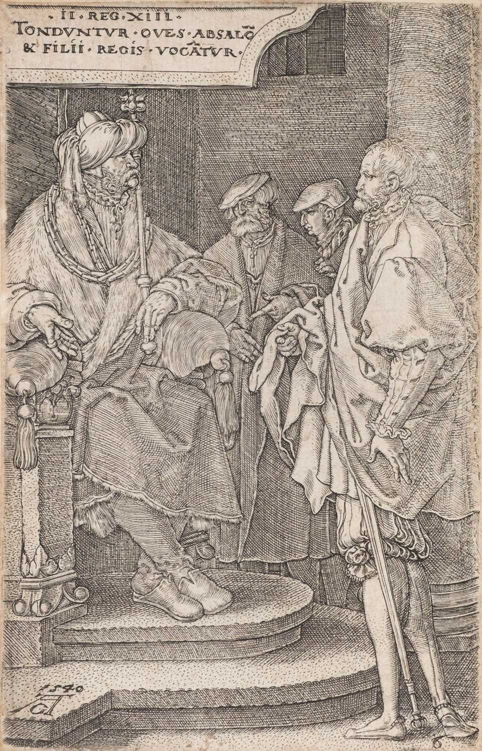 Lot 1 - Aldegrever (Heinrich, circa 1502-1555/61). Absalom Inviting David for a Feast..., 1540