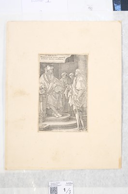 Lot 1 - Aldegrever (Heinrich, circa 1502-1555/61). Absalom Inviting David for a Feast..., 1540