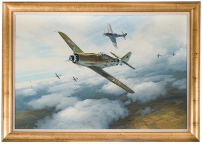 Lot 287 - Postlethwaite (Mark). Jagdwaffe - The Battle of the Ardennes, oil on canvas