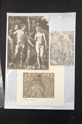 Lot 21 - Ladenspelder (Johann, 1512 - circa 1561). Adam and Eve, after Albrecht Dürer, circa 1550, and others
