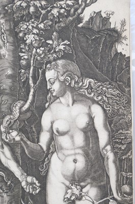 Lot 21 - Ladenspelder (Johann, 1512 - circa 1561). Adam and Eve, after Albrecht Dürer, circa 1550, and others