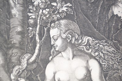 Lot 21 - Ladenspelder (Johann, 1512 - circa 1561). Adam and Eve, after Albrecht Dürer, circa 1550, and others
