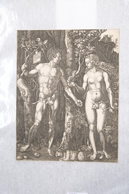 Lot 21 - Ladenspelder (Johann, 1512 - circa 1561). Adam and Eve, after Albrecht Dürer, circa 1550, and others